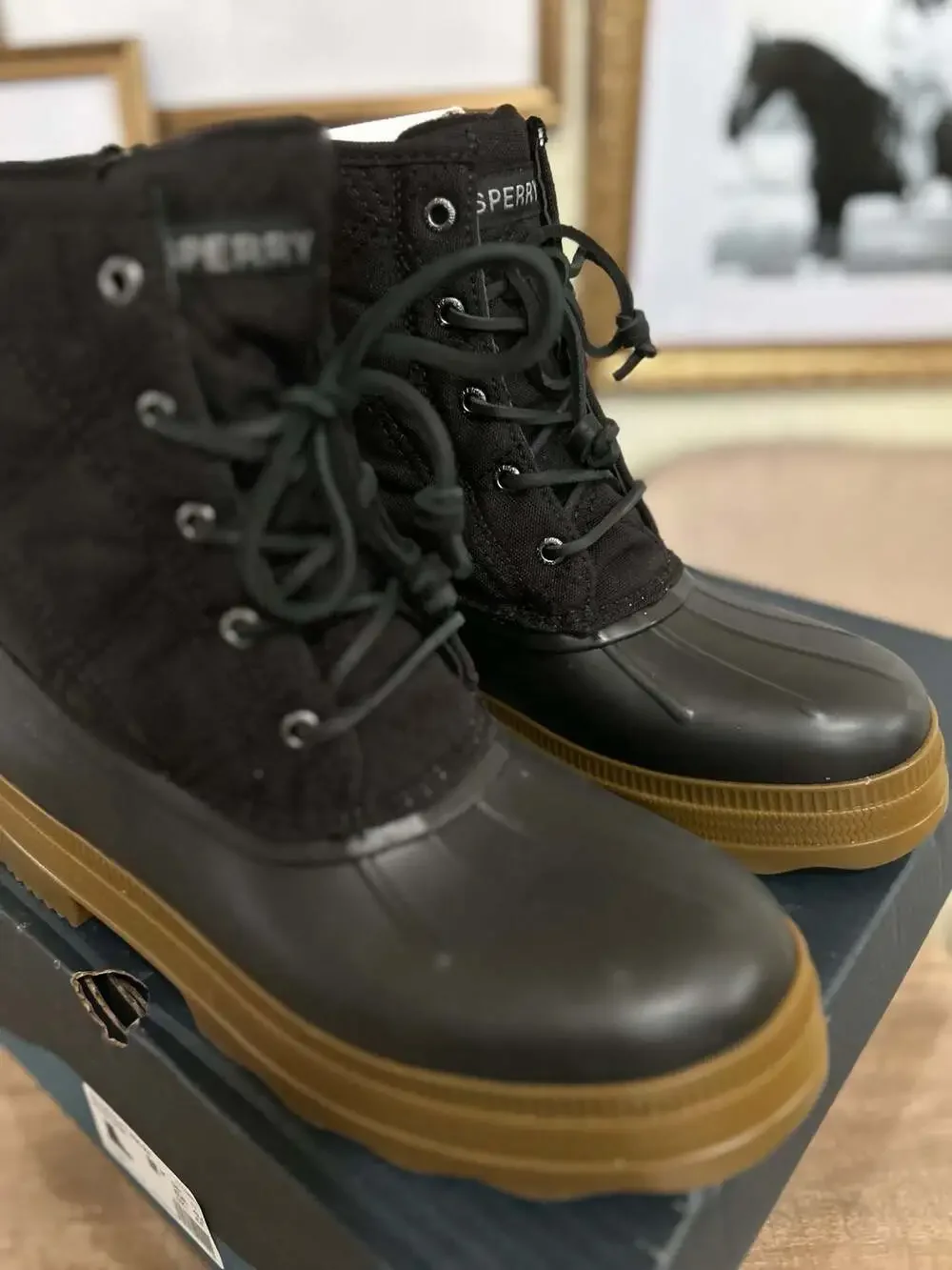 Sperry Saltwater 2.0 Textile Duck Boot Black/Noir Size 11